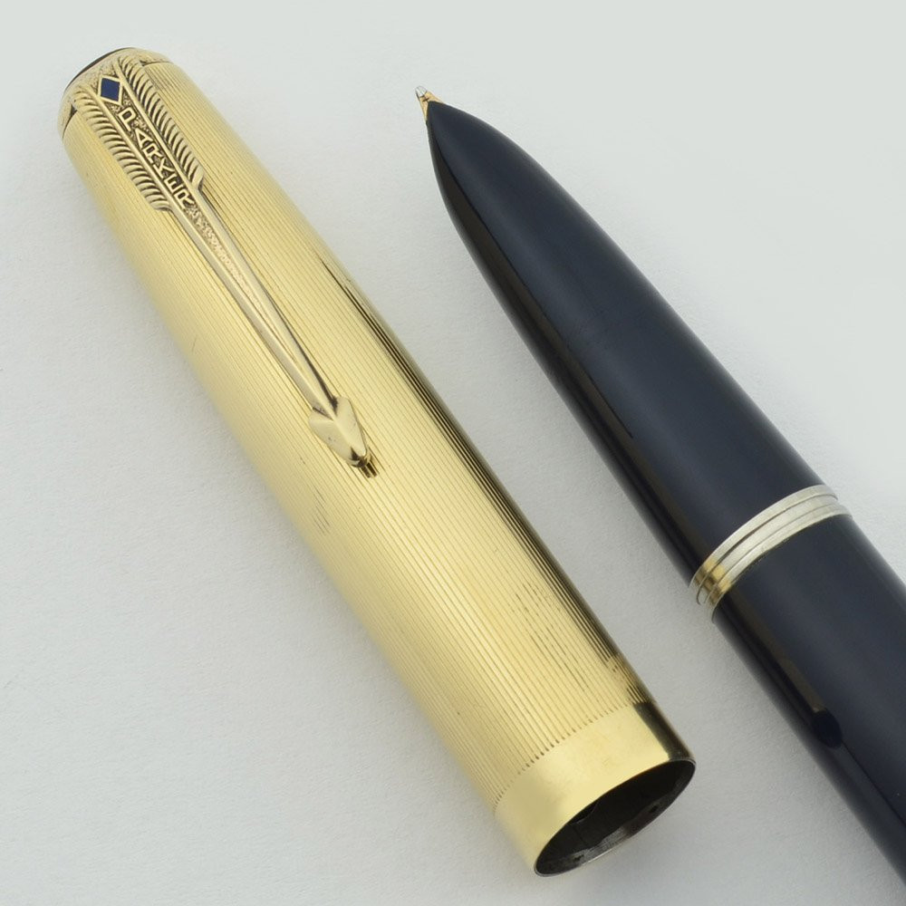 Stylo Plume Parker 51 'Blue Diamond' Résine Noire Et Chrome - Plume En Or - Occasion Rare