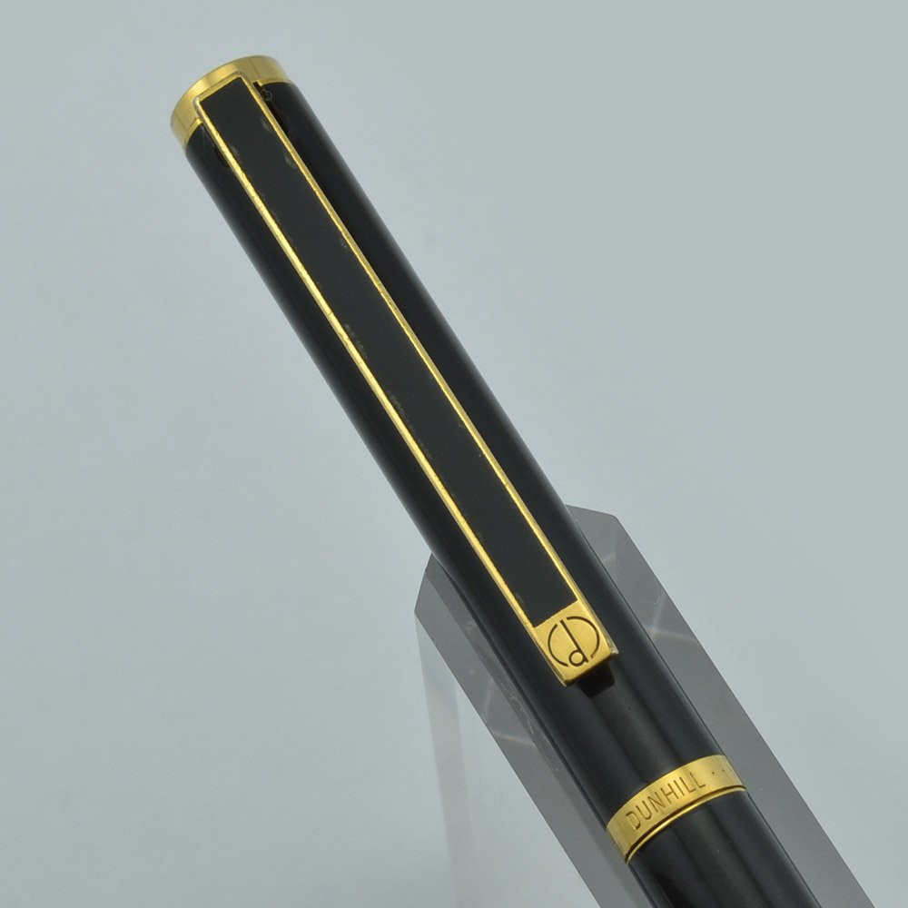 Dunhill Gemline Ballpoint Pen by Montblanc - Black, Gold Trim (Very Nice, Works Well)