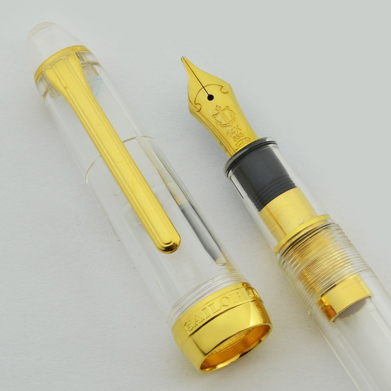 Sailor 1911 Fountain Pen - Standard Size, Clear Demonstrator, H-B 14k Nib (Brand New in Box)