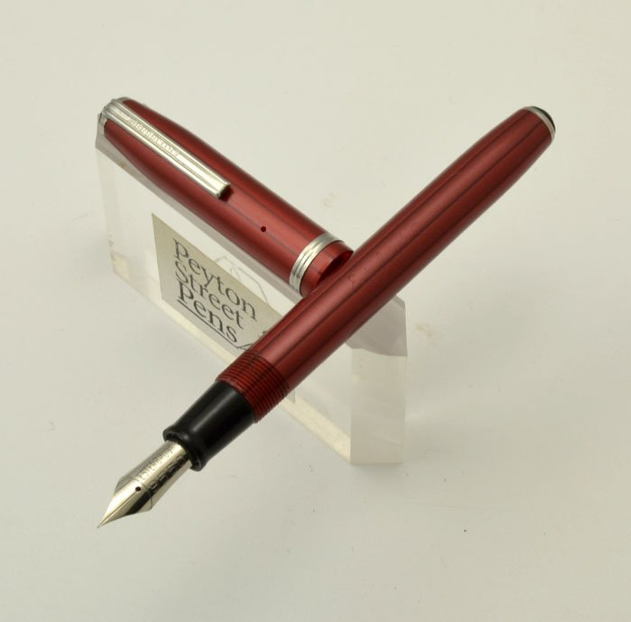 Esterbrook LJ Fountain Pen - "Icicle" Red, 9550 Extra Fine Nib (Excellent, Restored)