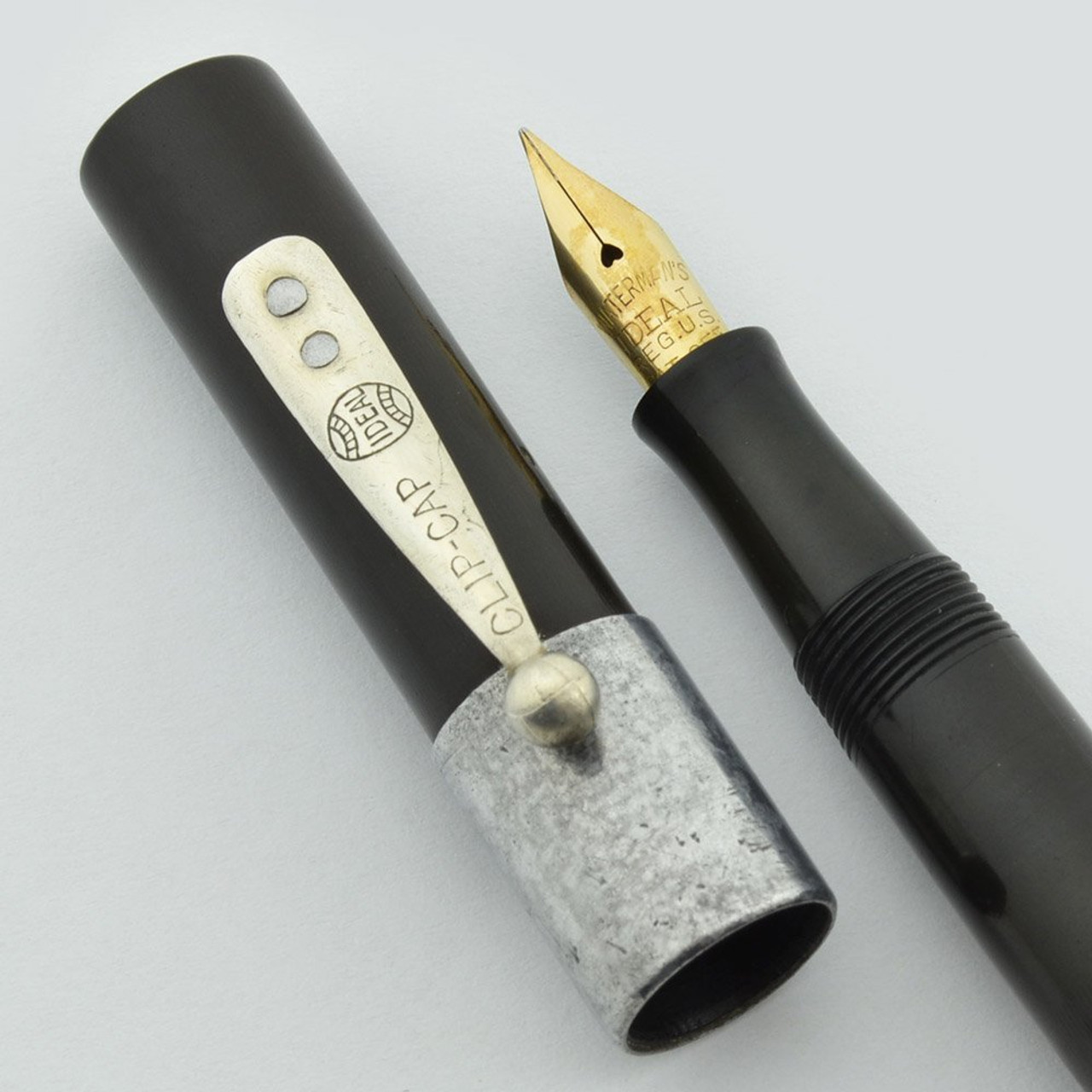 Waterman 52 Fountain Pen - BCHR, Nickel Trim w Added Cap Band, Fine Full Flex Nib (Excellent, Restored)