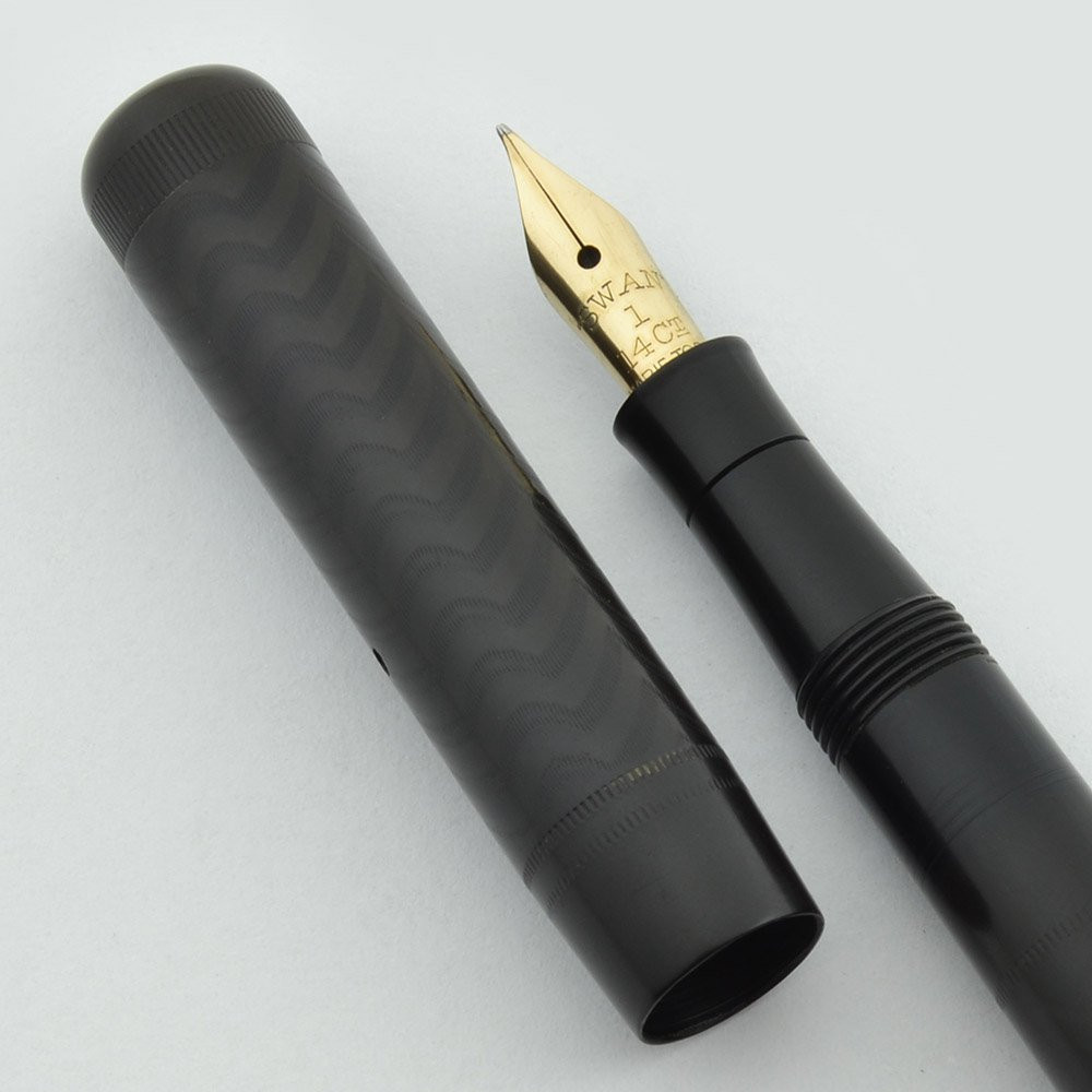 Mabie Todd (UK) Swan Self-Filler - BCHR, S-F 1, 14k Fine Semi-Flex