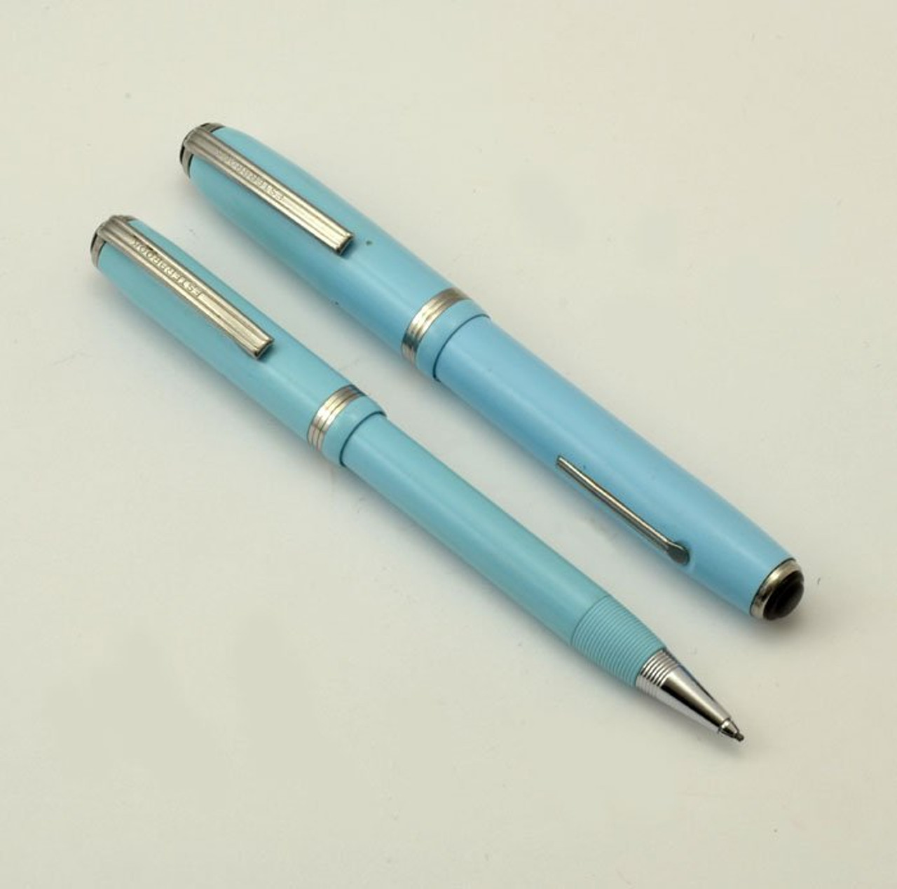 Esterbrook Pastels Fountain Pen Set - Blue, 9556 Firm Fine (Very Nice, Restored)