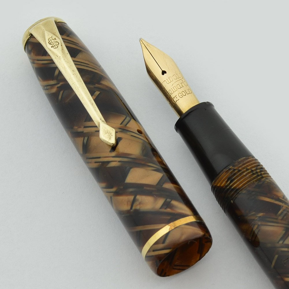 Conway Stewart 28 Fountain Pen - Tigers Eye, Flexible Fine Nib