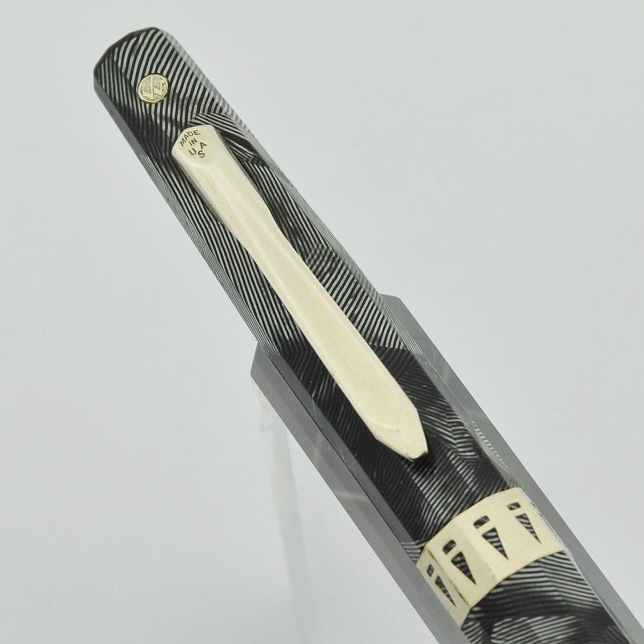 Wahl Doric Mechanical Pencil - "Silver Shell" with White Metal Plated Trim (Excellent, Works Well)