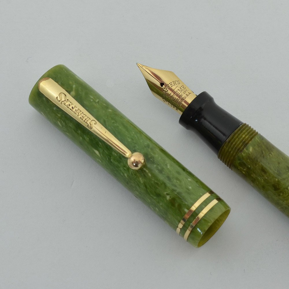 Sheaffer Lifetime Flat Top Oversized - 1920s, Jade Green, Fine