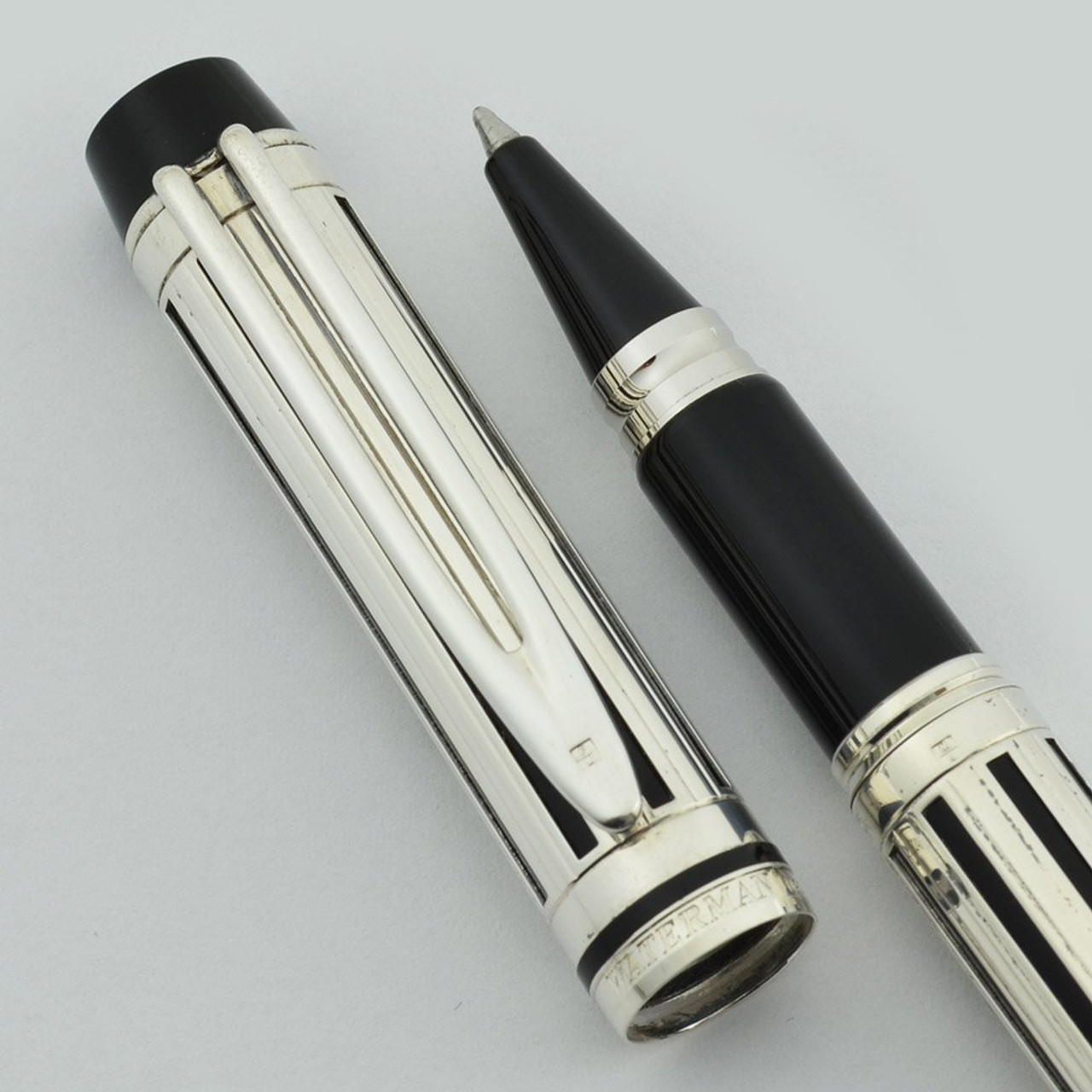 Waterman Le Man 200 "Night and Day" Rollerball Pen - Silver Plated Filigree (Near Mint in Box, Works Well)