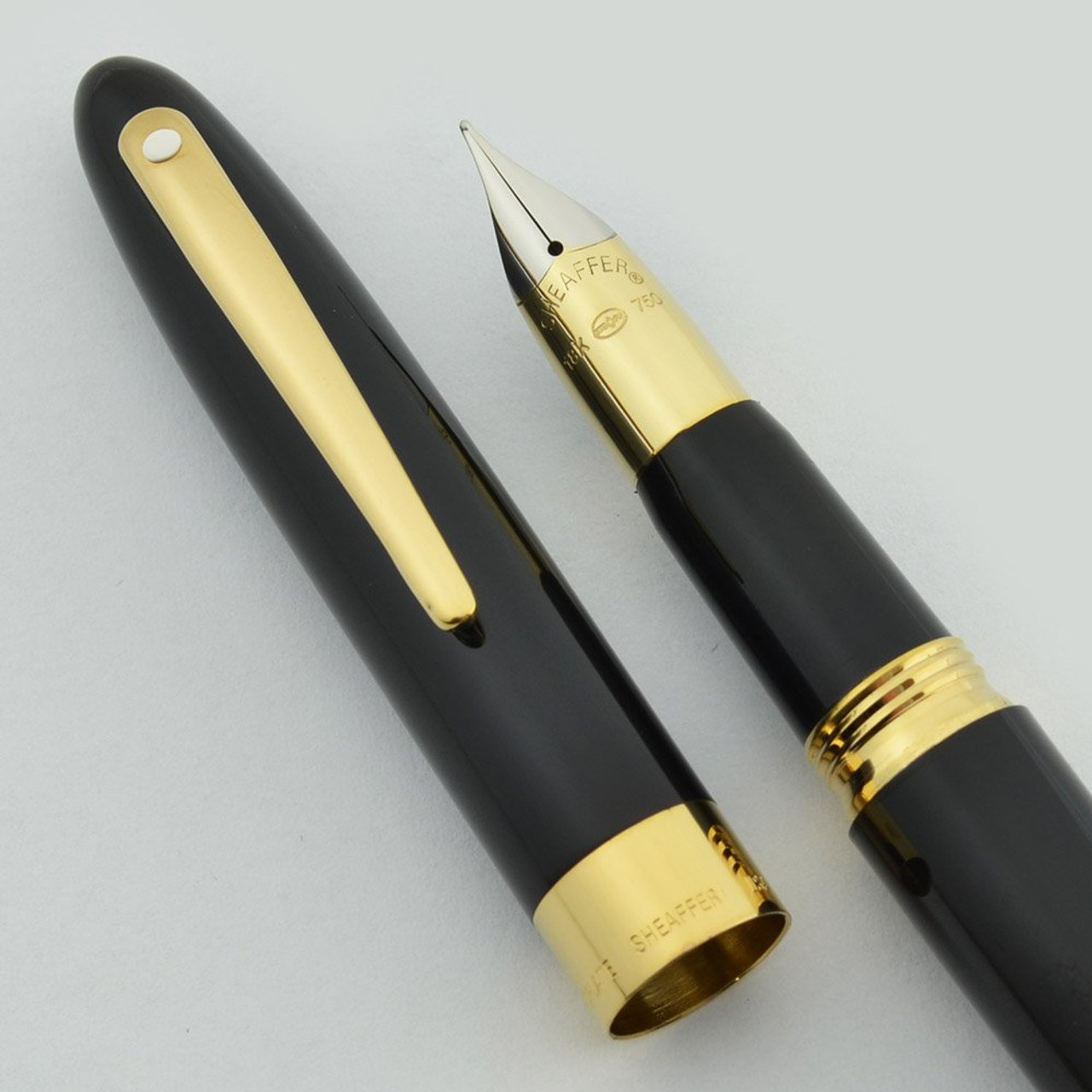 Sheaffer Crest (Reissue) #591 Fountain Pen -  Black, GT, Triumph 18k Nib (New Old Stock in Box)