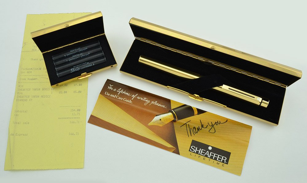 Sheaffer Targa 1020 Fountain Pen - Imperial Brass, Medium (Near