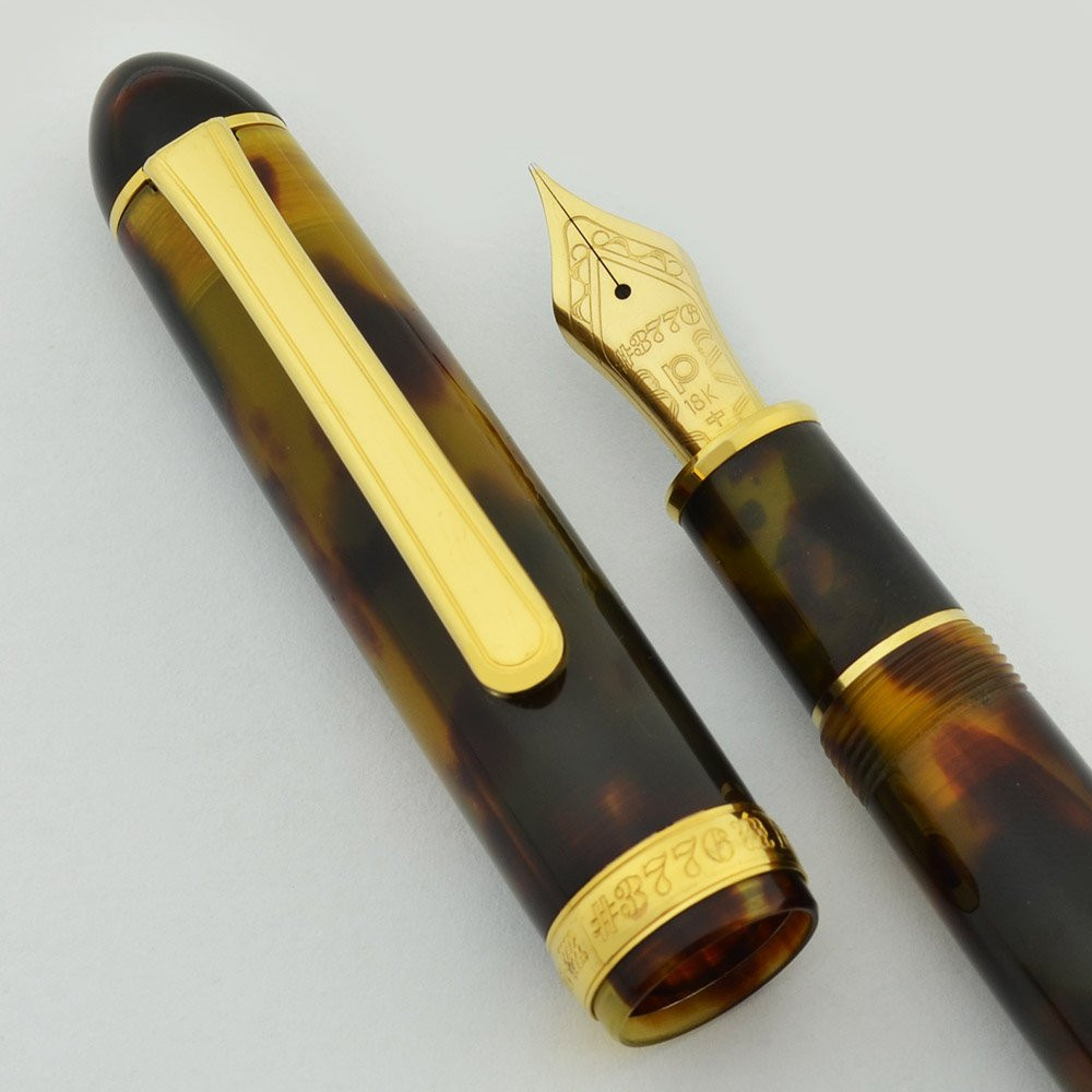 Platinum 3776 Celluloid Fountain Pen - Tortoise, 18k Medium Nib (Near Mint, Works Well)