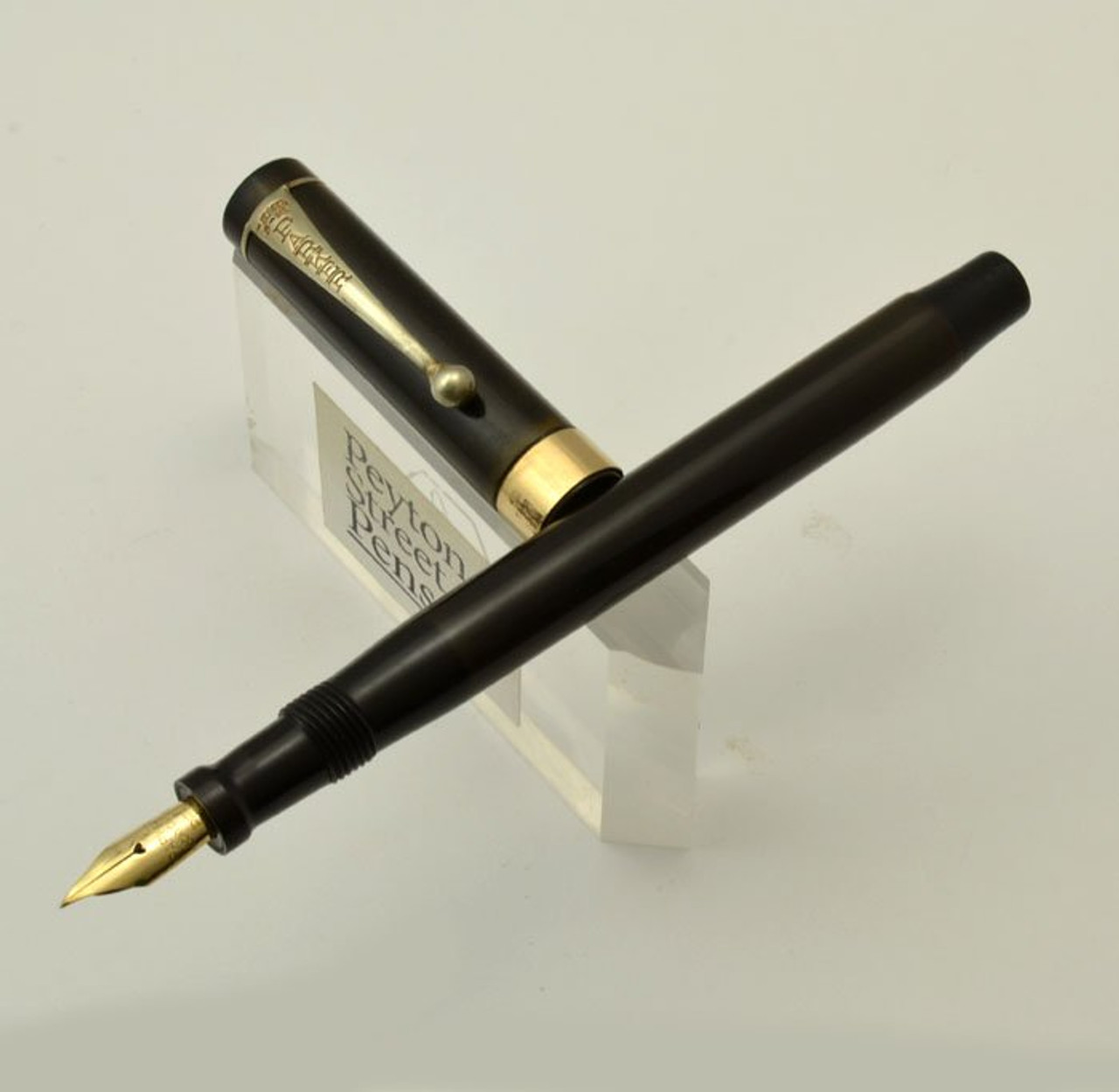 Parker Jack Knife Lucky Curve 23 Fountain Pen - Full Size, Smooth HR w Wide Gold Band, XF Full Flex (Very Nice, Restored)