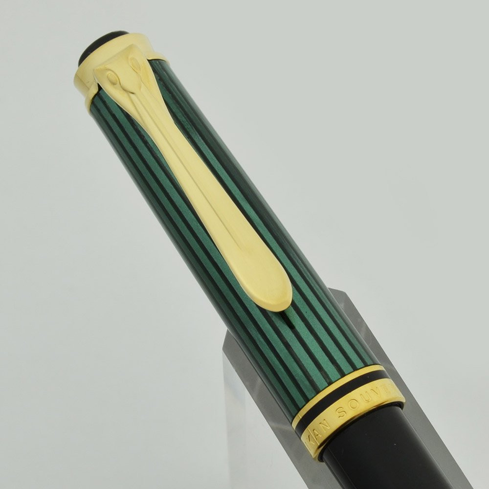 Pelikan K300 Souveran Ballpoint Pen - Green Striped, Small (Near