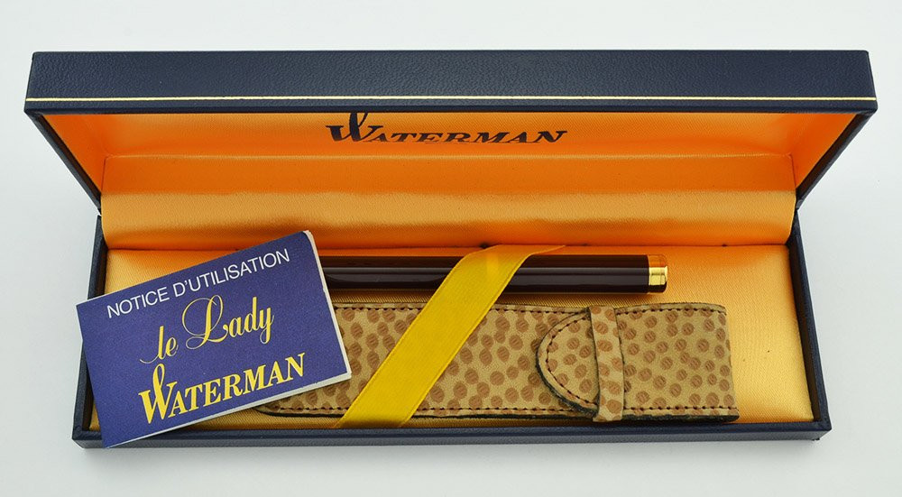 Waterman Lady Charlotte Fountain Pen - Brown, 18k Medium Nib  (Near Mint in Box)