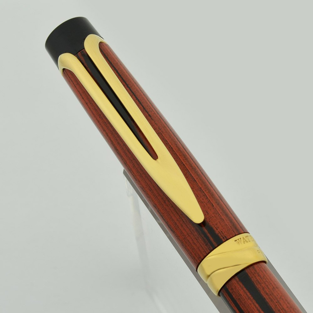 Waterman Liaison Ballpoint Pen - Red Woodgrain Ebonite, Gold Trim (Near Mint in Box)