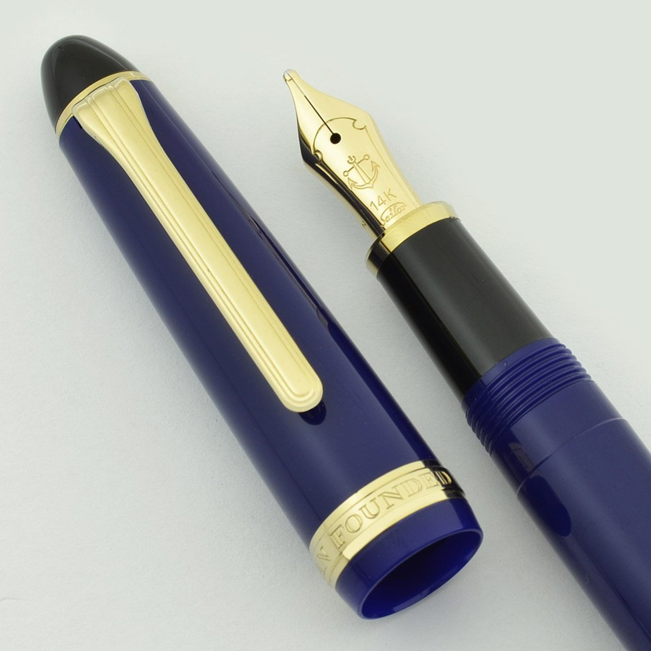 Sailor 1911 Profit Fountain Pen - Standard Size, Blue, 14k Zoom Nib (Near Mint in Box, Works Well)