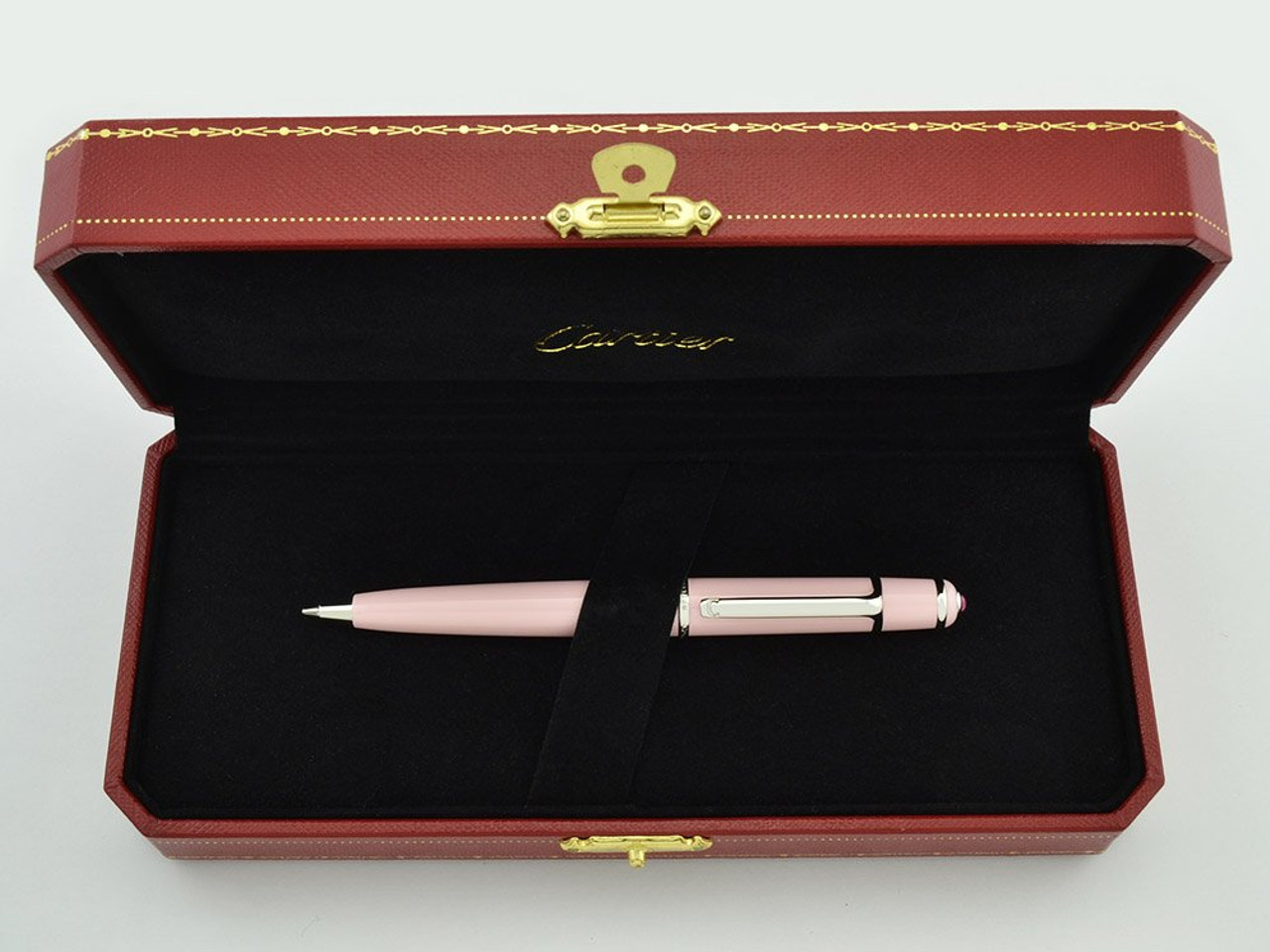 Cartier Diabolo Ballpoint Pen - Mini Size, Pink Lacquer, Palladium