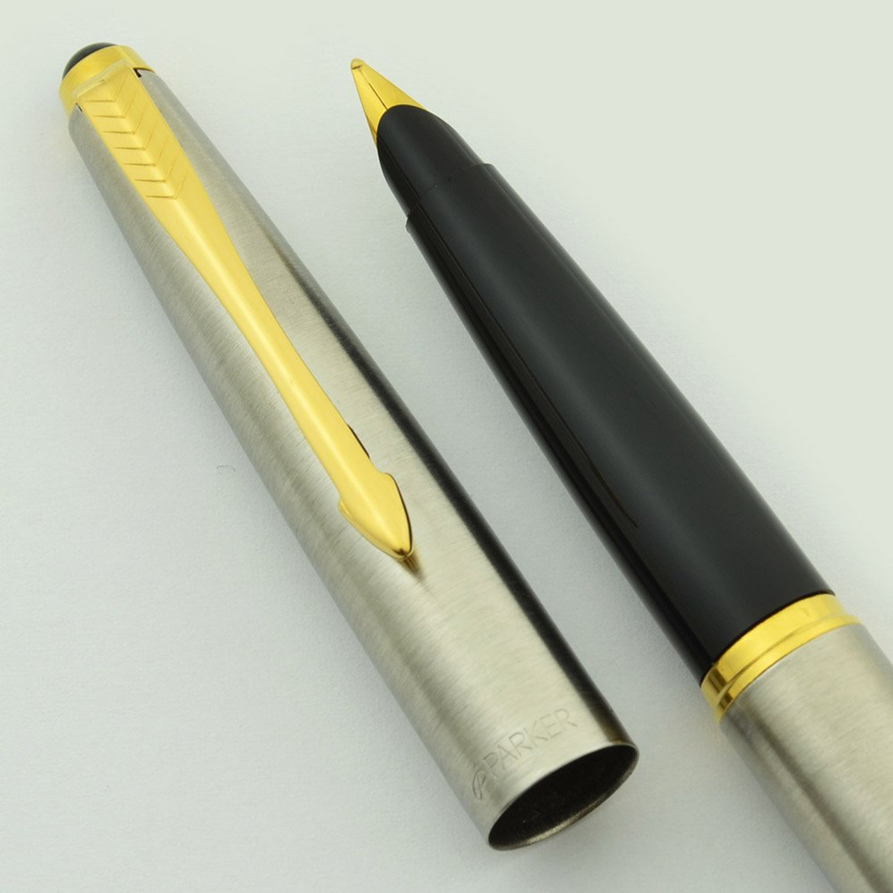 Parker 45 Fountain Pen (UK) - Late Version, Flighter, GT, Medium GP Nib (New Old Stock)