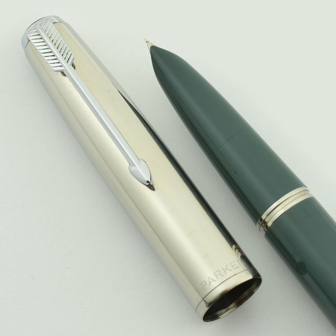 Parker 51 Special Aerometric - Dove Grey, Shiny Steel Cap, Extra Fine Steel Nib (Excellent +, Works Well)