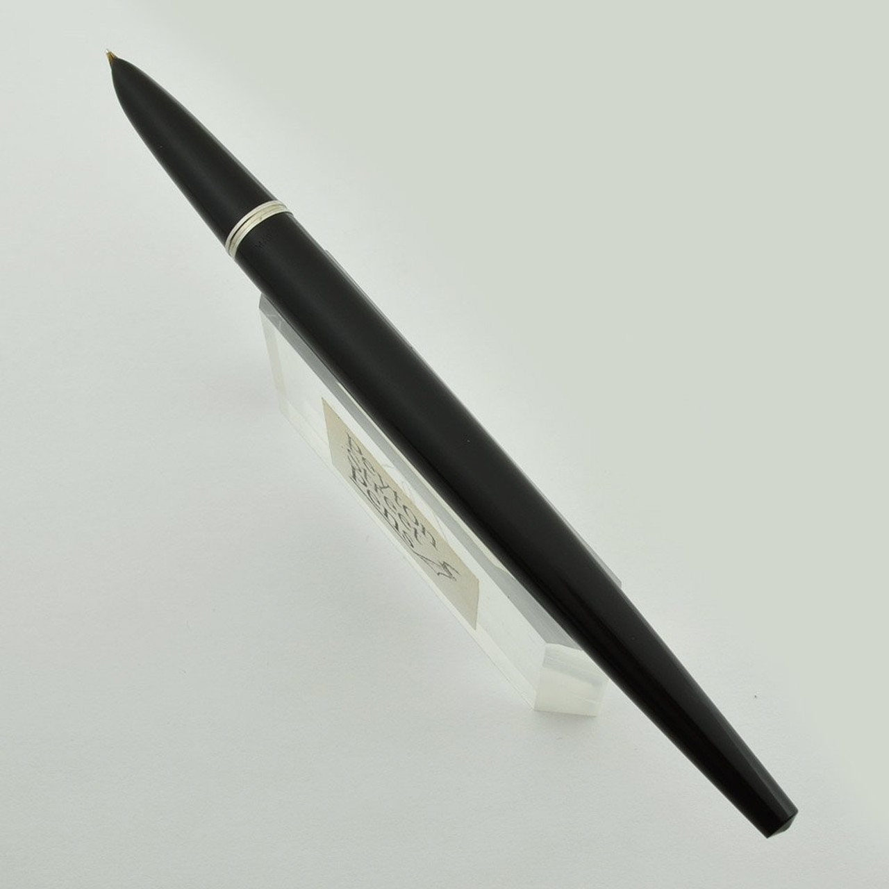 Parker 51 Aerometric (1949) - Desk Pen w Shorter Taper, Black, Gold Medium Nib (Excellent, Works Well)