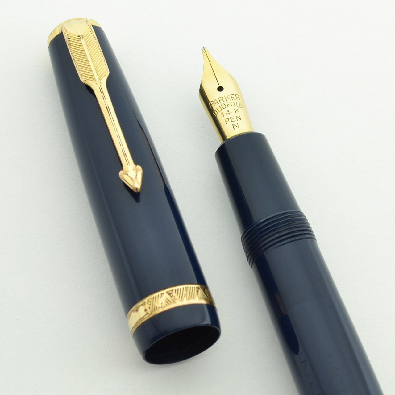 Parker Duofold UK - New Standard, Blue, Aerometric, Medium Nib (Very Nice, Works Well)