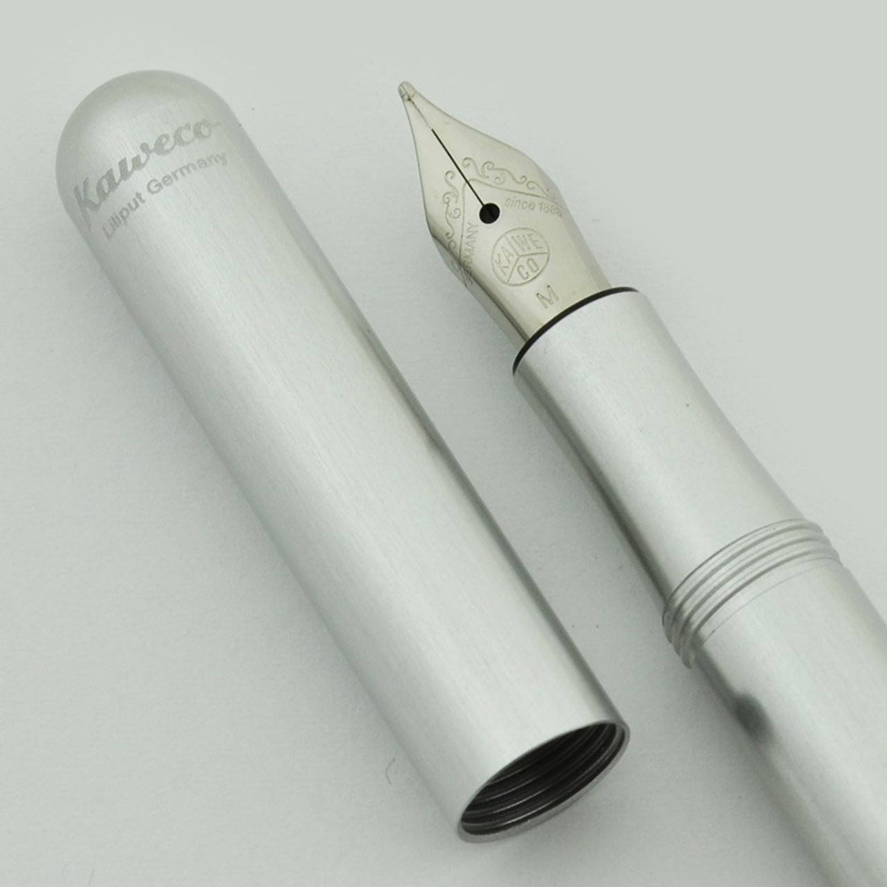 Kaweco Liliput Fountain Pen - Silver Aluminum, Medium Steel Nib (New in Box, Works Well)