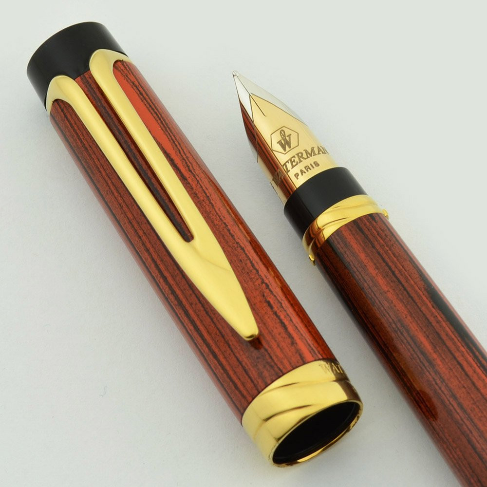Waterman Liaison Fountain Pen - Red Woodgrain Ebonite, Medium 18k