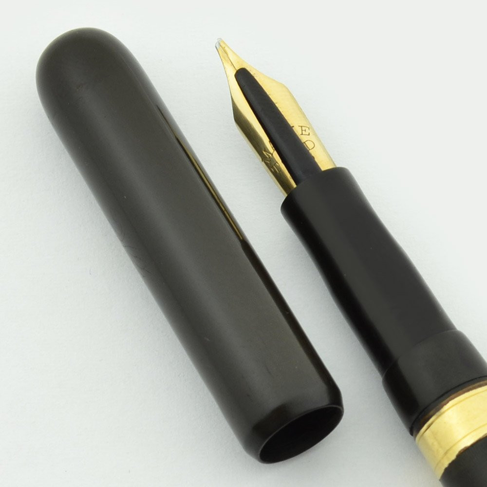 Mabie Todd Swan Fountain Pen BCHR Eyedropper, Left Oblique Flex Nib