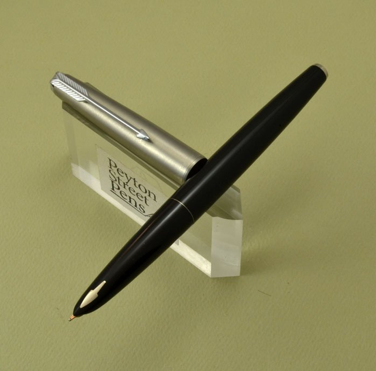 Parker 61 Fountain Pen - Mk I, Black w Steel Cap, Fine (Excellent, Working)