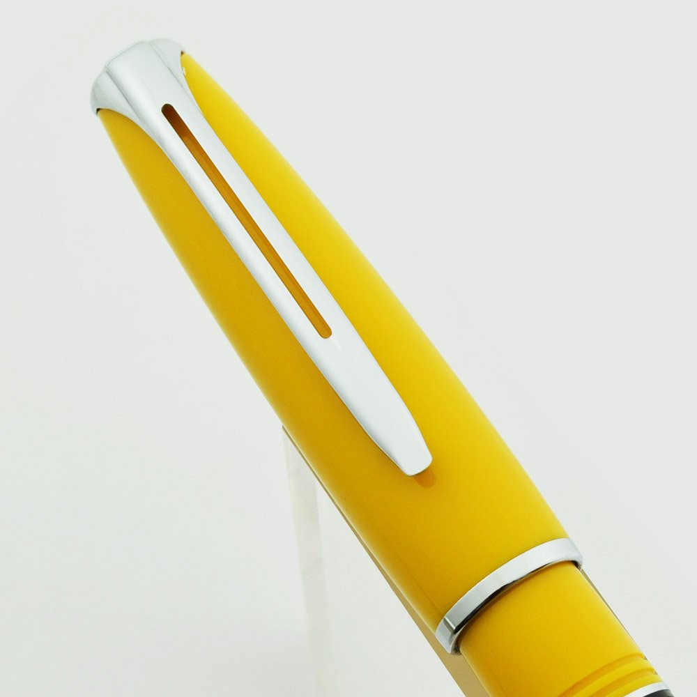 Waterman Charleston Ballpoint Pen - Yellow, Chrome Trim (Near Mint