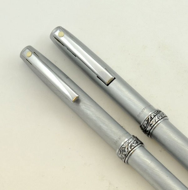 Lady Sheaffer 620 Ballpoint Pen & Pencil Set - 1970s, Brushed