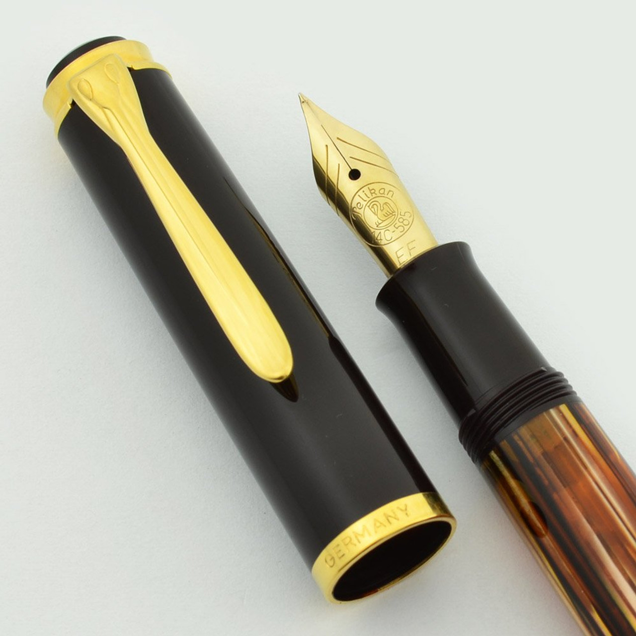 Pelikan M400SE brown-stripes B-nib 茶縞　太字 Pelikan M400 brown-stripes B-nib 茶縞太字