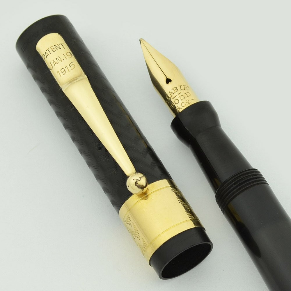 Mabie Todd Swan 144/4 Fountain Pen - BCHR, GP Trim, Full Flex Fine Nib (Excellent, Restored)