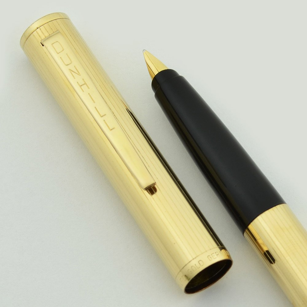 Dunhill Fountain Pen by Montblanc (1980s) - Rolled Gold Pinstripe