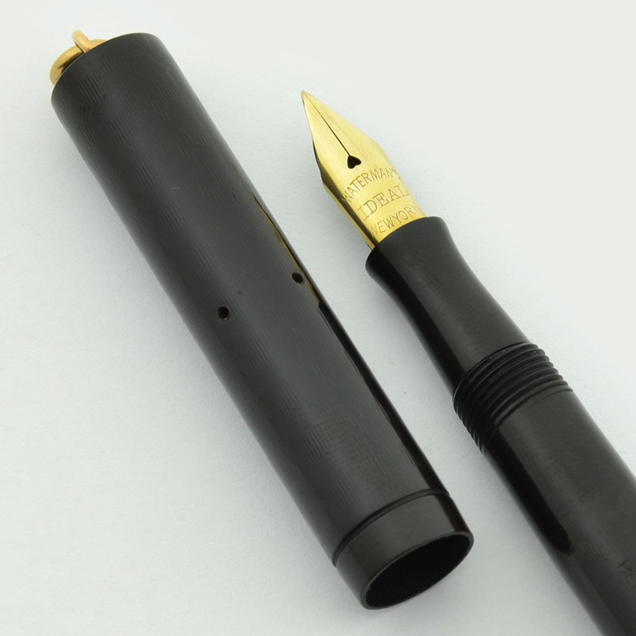 Waterman 52 1/2 V Ring Top Fountain Pen - BCHR, Fine Flexible Nib (Superior, Restored)