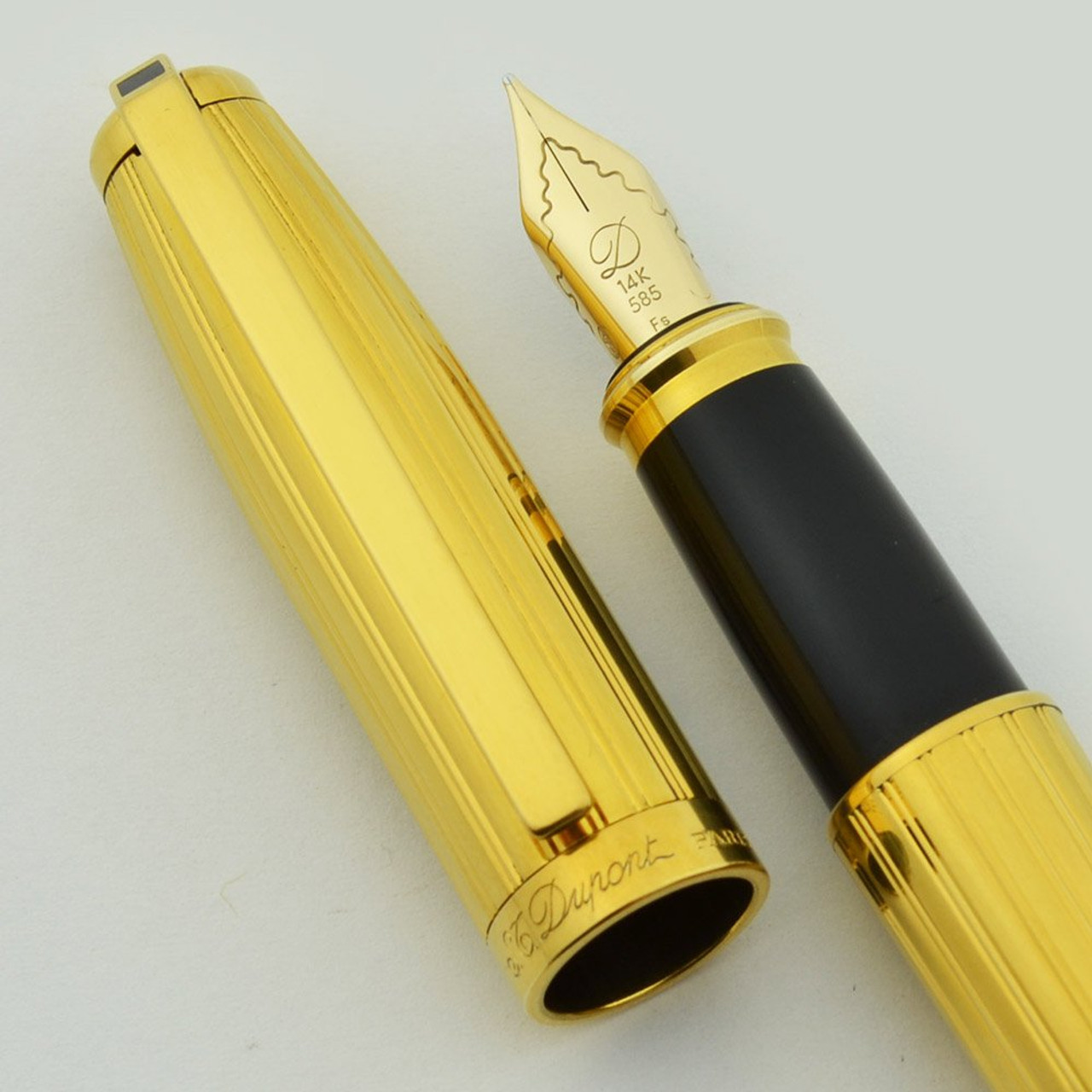 ST dupont 万年筆　フィディリオ ST Dupont Fidelio Fountain Pen - GP Stripes, GP Trim, Soft