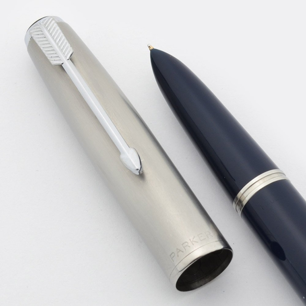 Parker 51 Aerometric Demi - 1951, Midnight Blue, Lustraloy Cap, Fine (Superior, Works Well)