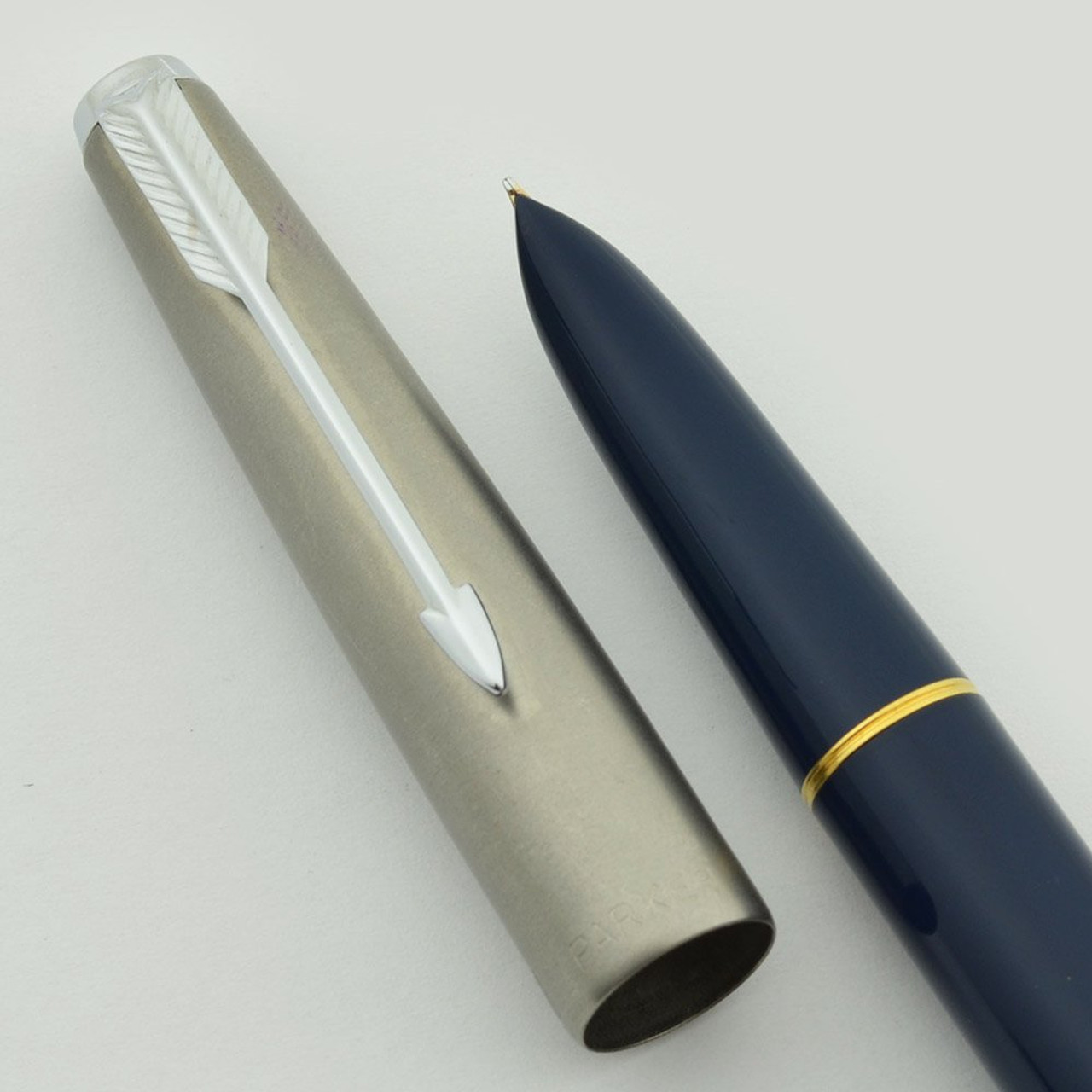 Parker 51 Aerometric Mark IV - Navy Blue, Lustraloy Cap, Medium (Excellent +, Works Well)