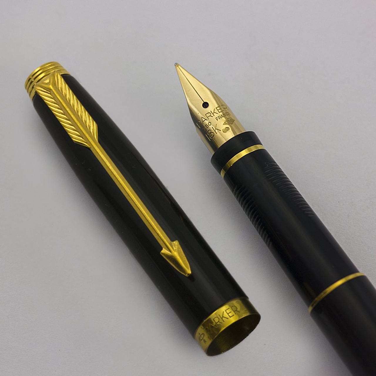 Parker 75 Fountain Pen - Black Lacquer, French, 18k Fine (Excellent, Works  Well) - Peyton Street Pens