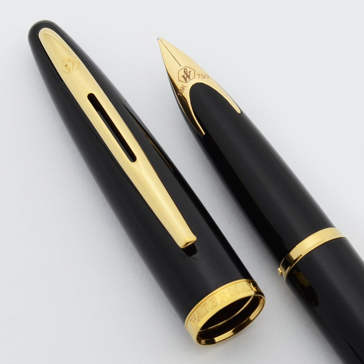 Waterman Carene Fountain Pen - Black Sea, GP Trim, 18k Medium (Near Mint, Works Well)