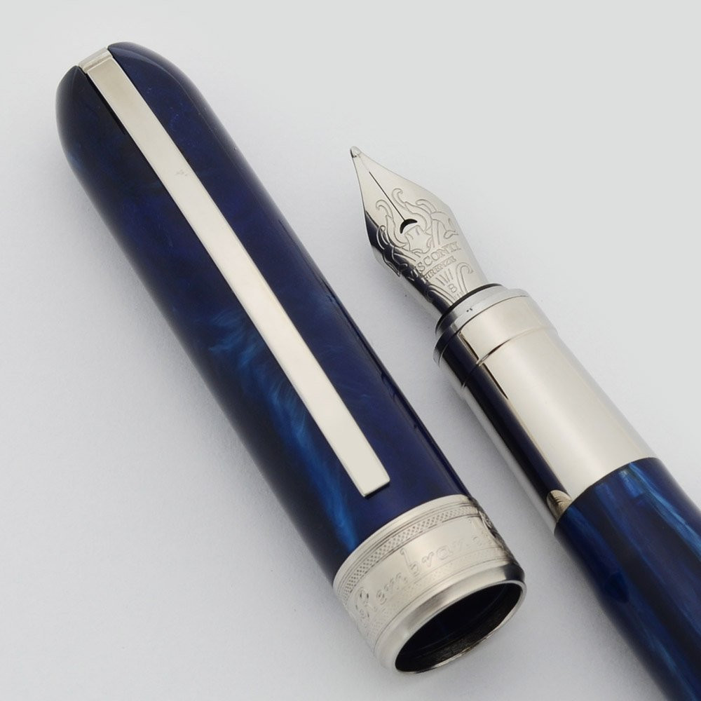 Visconti Rembrandt Fountain Pen - Blue Variegated Resin, Steel