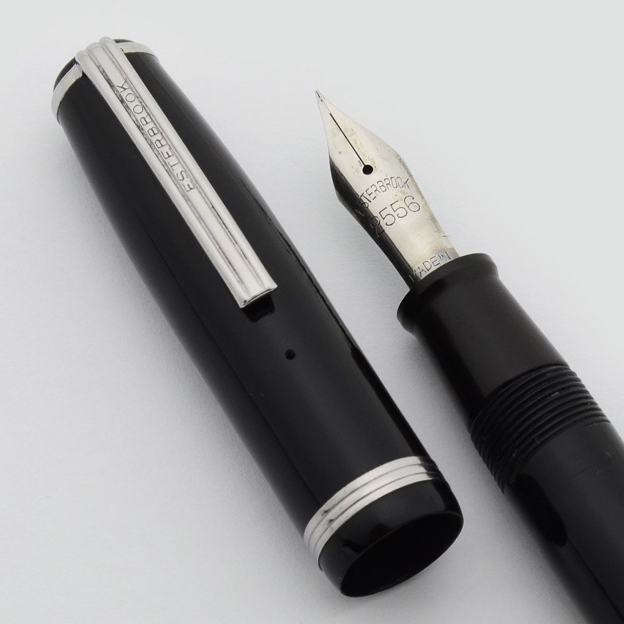 Esterbrook J Fountain Pen - Black, 2556 Fine Firm Nib (Excellent, Restored) - 13543