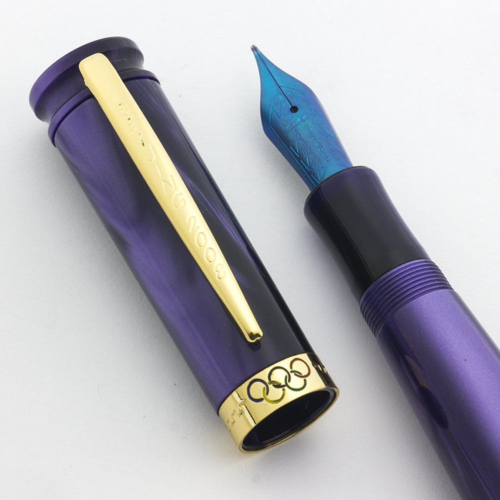 Loiminchay Mini Olympics Fountain Pen - Purple, Medium Stipula Titanium Nib (Superior, Works Well)