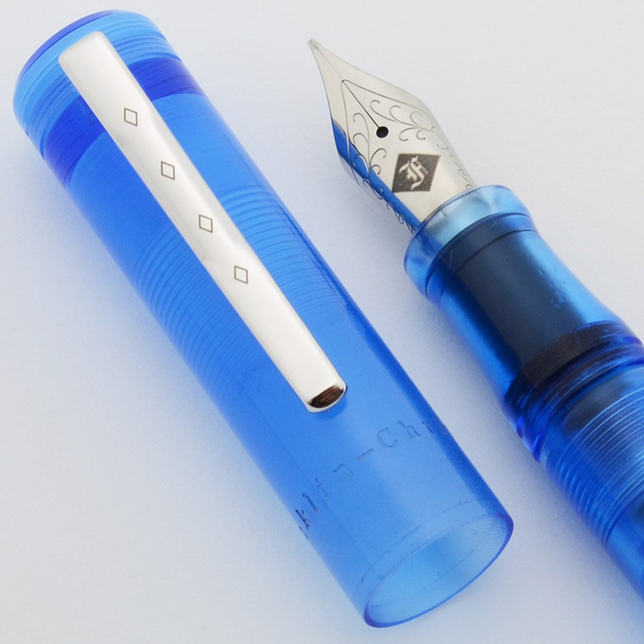 Franklin-Christoph Model 20 Marietta Fountain Pen- Blue Maya, Fine SIG Steel Nib (Near Mint, Works Well)