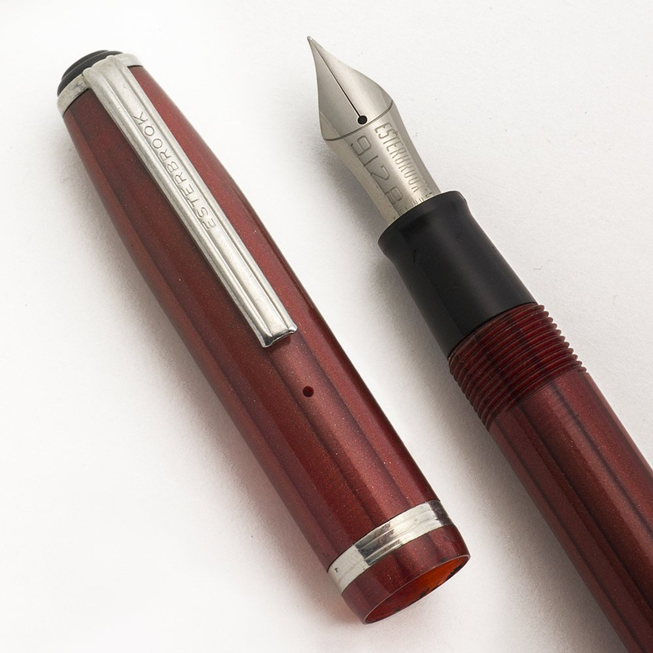 Esterbrook LJ Fountain Pen - Icicle Red, 9128 Extra Fine Flexible Nib (Superior, Restored)