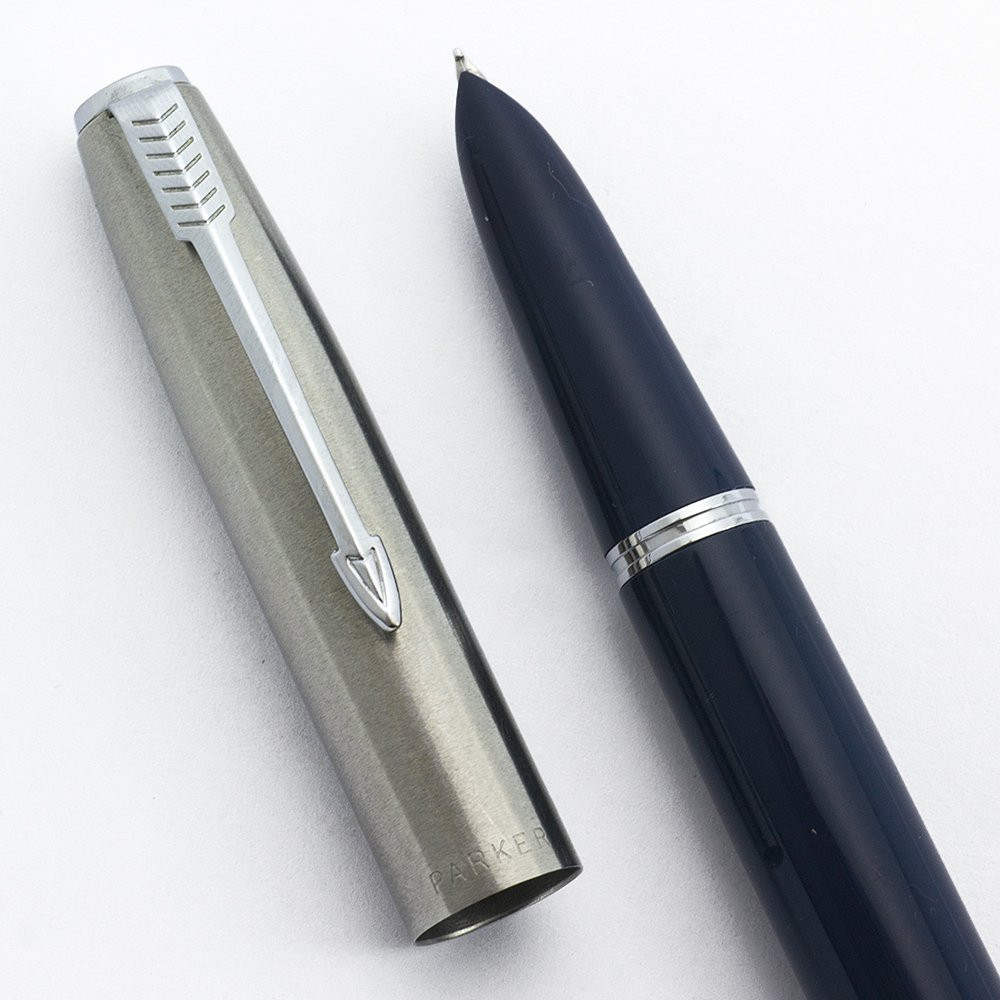 Parker Super 21 Fountain Pen - Blue, Lustraloy Cap, Medium Nib