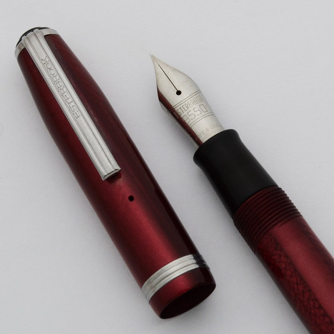 Esterbrook SJ Fountain Pen - Dubonnet Red, 9550 Firm Extra Fine Nib (Excellent, Restored)