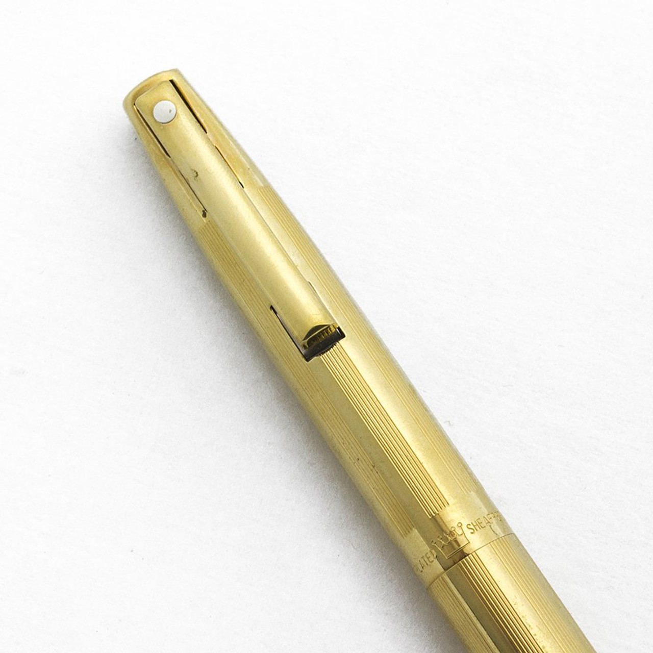 Sheaffer Imperial Ballpoint Pen - Gold Plated Grouped Lines (Very Nice, Works Well)