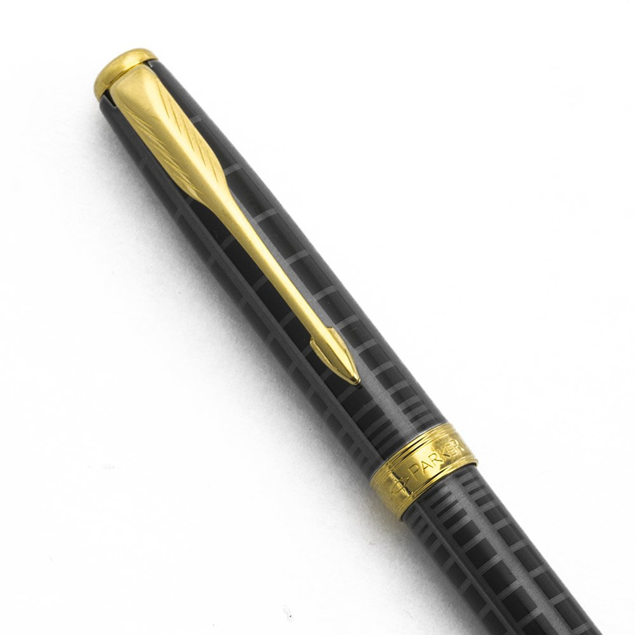 Parker Sonnet Ballpoint Pen (2010) - Dark Grey Laque, Gold Plated Trim (Excellent, Works Well)