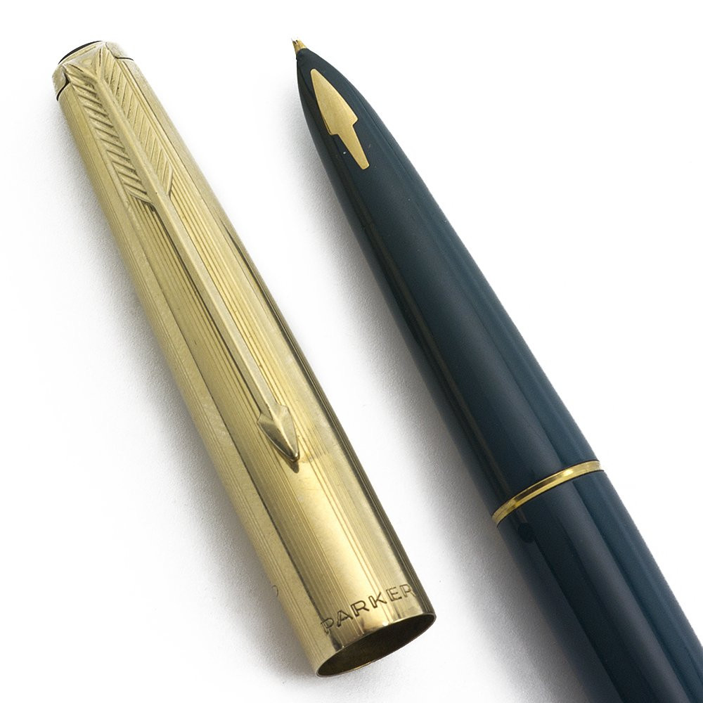 Parker 61 Custom Fountain Pen - Mark III, Teal Blue, 14k Medium