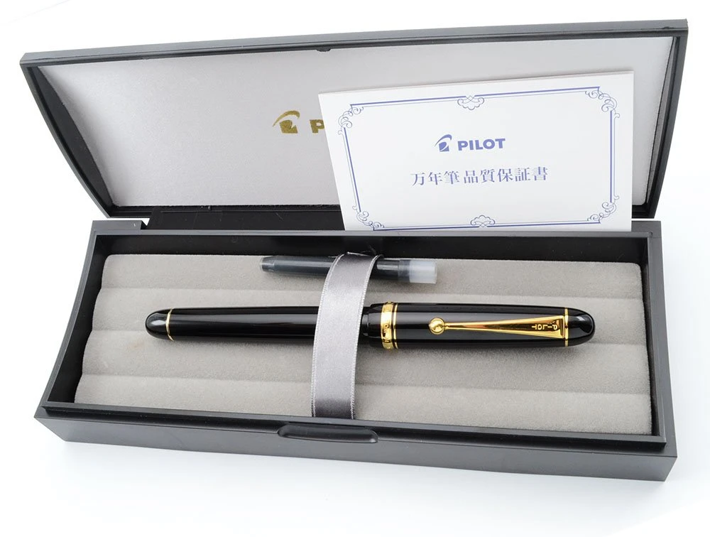 Pilot Custom 74 Fountain Pen - Dark Blue, GP Trim, 14k Semi-flex Fine #5 Nib (Near Mint in Box, Works Well)